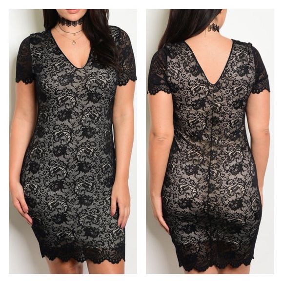 SwankStyles Dresses & Skirts - 1 DAY SALE! Plus Size Black Floral Lace Dress